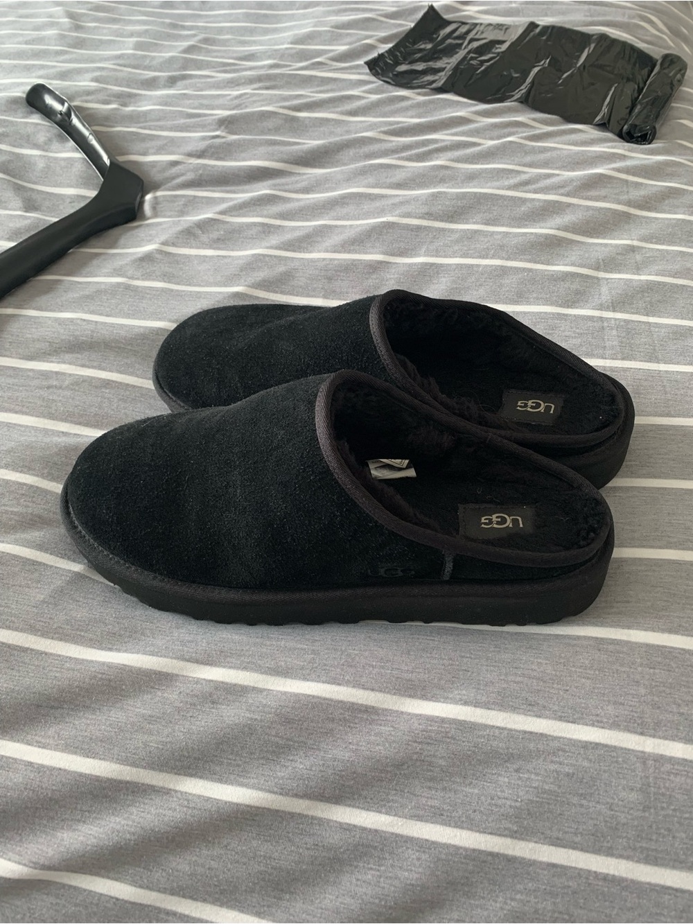 UGG Kids Black Slip-On Cozy Clog Slippers